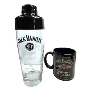 LOT Jack Daniels No. 7 Cocktail Shaker & Tennessee Whiskey Coffee Mug